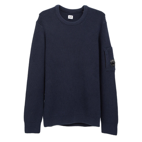 C.P. Company Full RIb Crew Neck Jumper Total Eclipse 888 15CMKN077A Degli Uberti